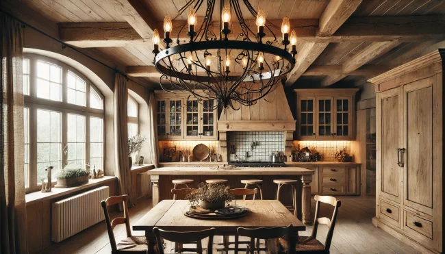 Kitchen With Rustic Chandeliers Ideas - 03